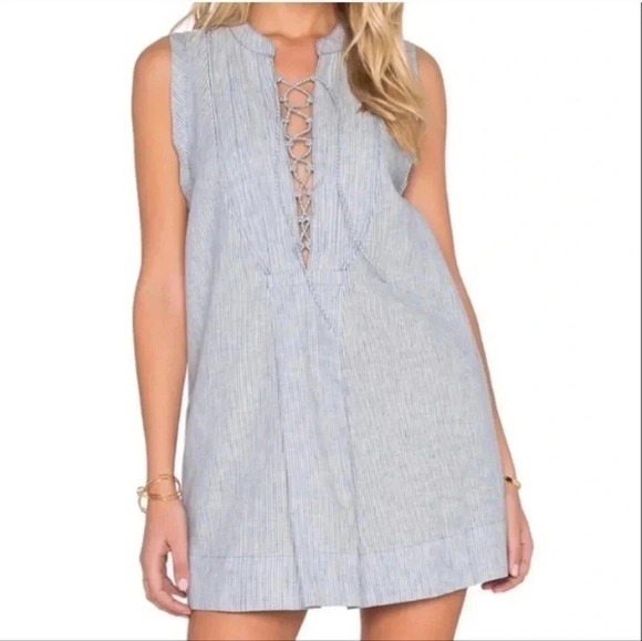 Free People Poppin Off Lace-Up Mini Dress - Picture 2 of 9